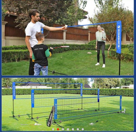 13’ Portable Badminton Net Set with Adjustable Height