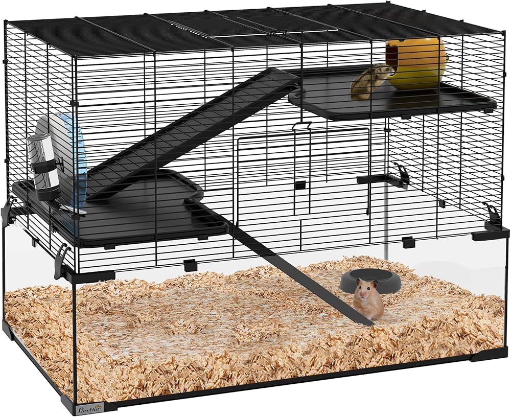 Image showcasing PawHut Multi-Level Hamster Habitat – Clarington Liquidation