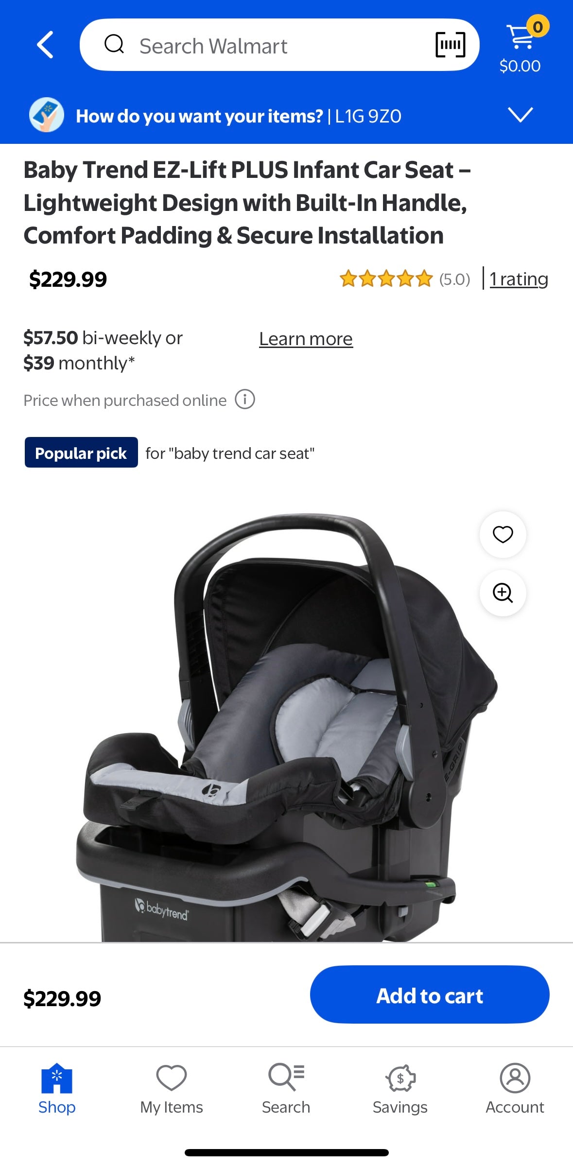 NEW – Baby Trend EZ-Lift™ PLUS Infant Car Seat – Lightweight Ergonomic Design with Base