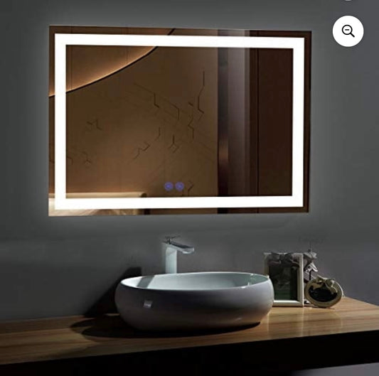 NEW – 55” x 36” LED Bathroom Mirror with Touch Controls, Anti-Fog, and Dimmable Lighting