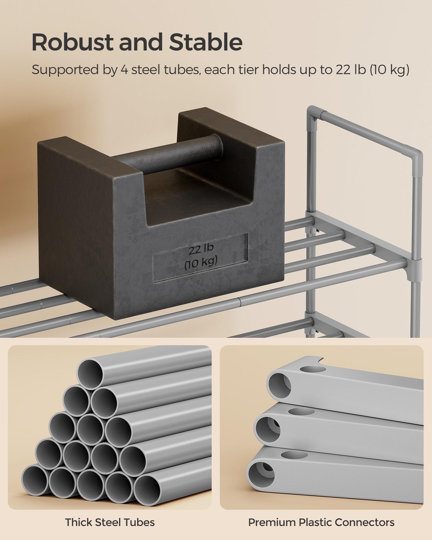 2-Tier Metal Shoe Rack