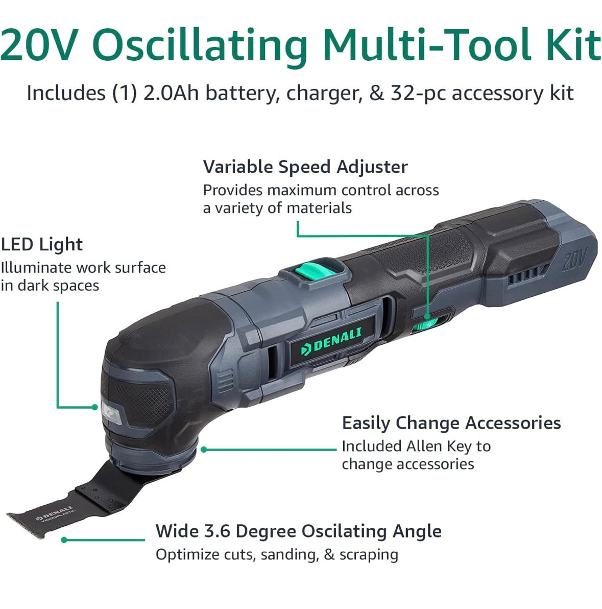 Denali by SKIL 20V Cordless Oscillating Multi-Tool Kit – 40% Off Retail