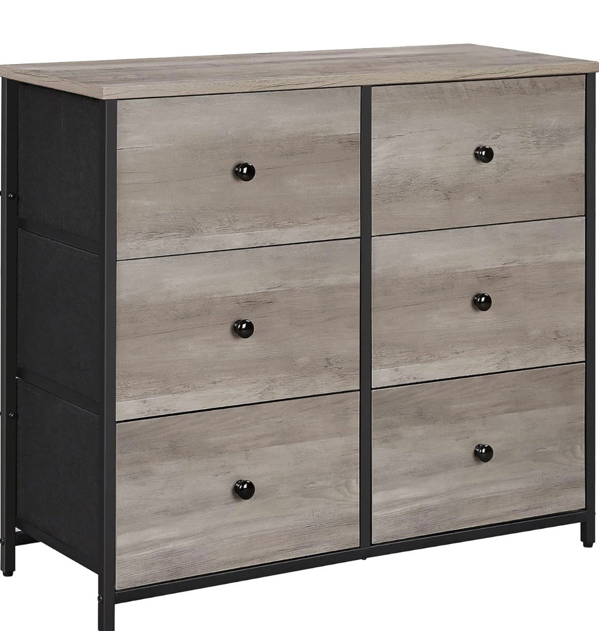 Industrial 6-Drawer Fabric Storage Dresser