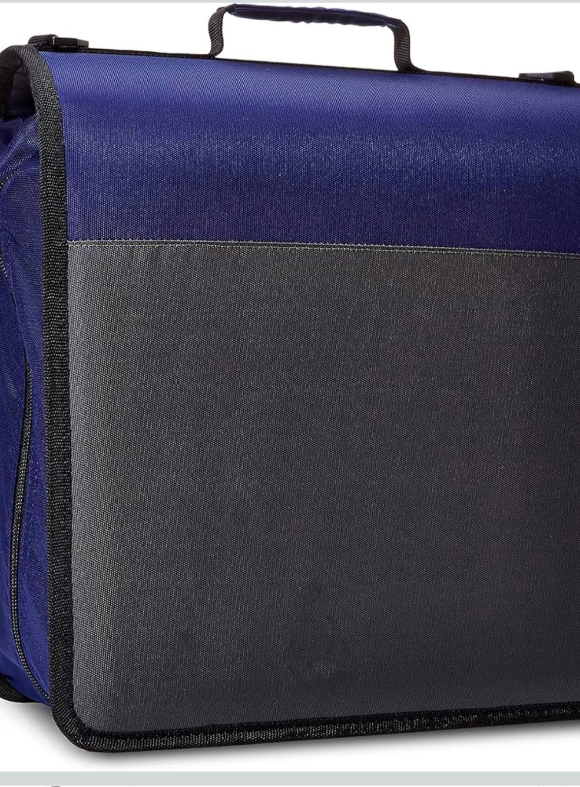 Amazon Basics Zippered 3-Ring Binder with Shoulder Strap – Blue