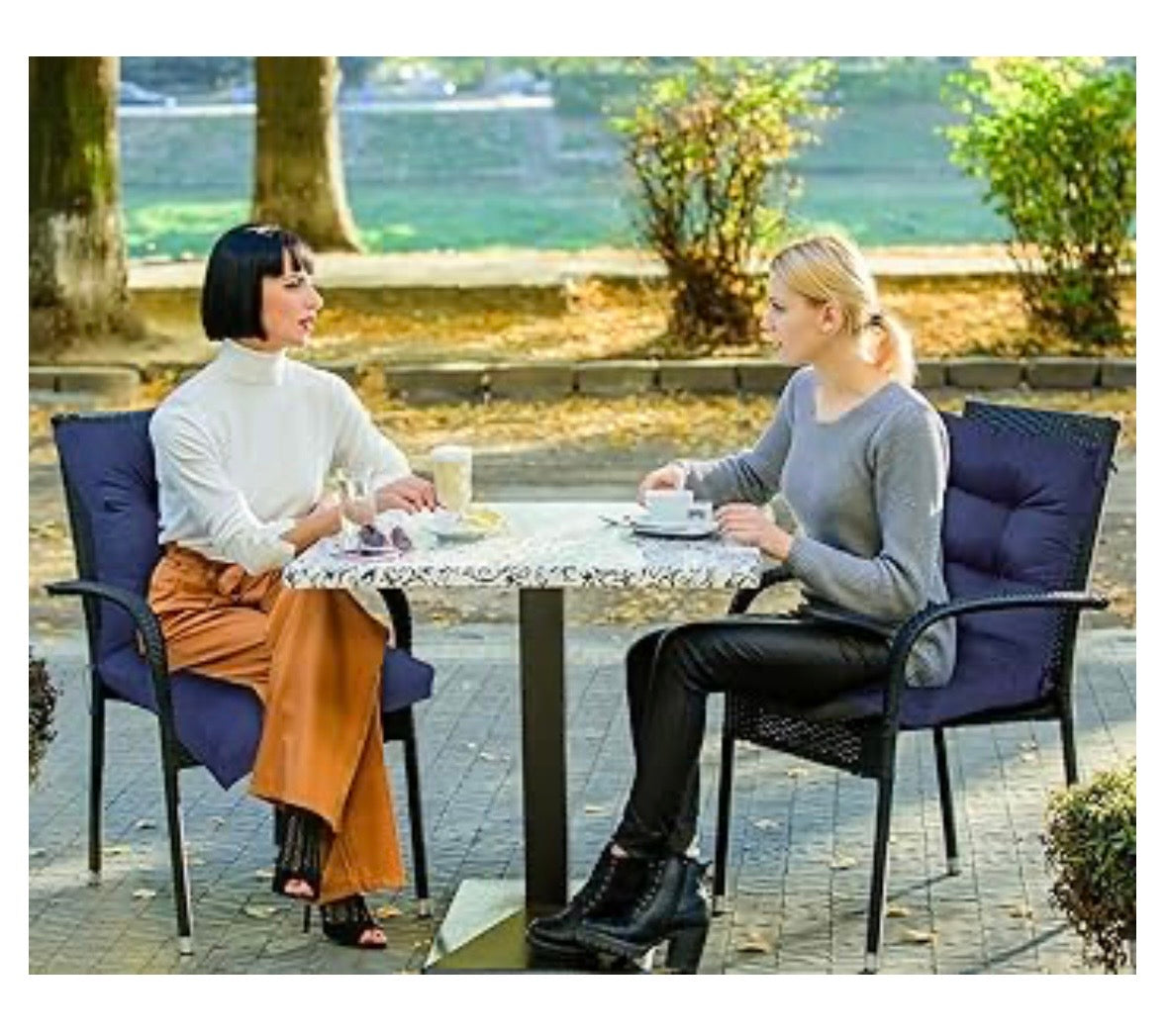 Outdoor Patio Chair Cushions with Back Support – Set of 2