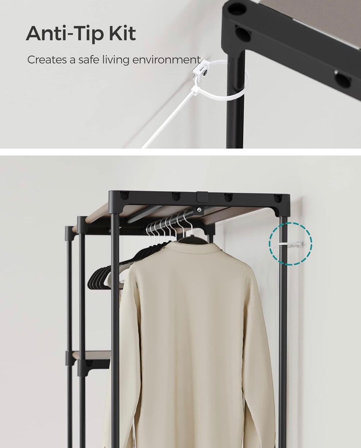 SONGMICS Portable Closet Organizer