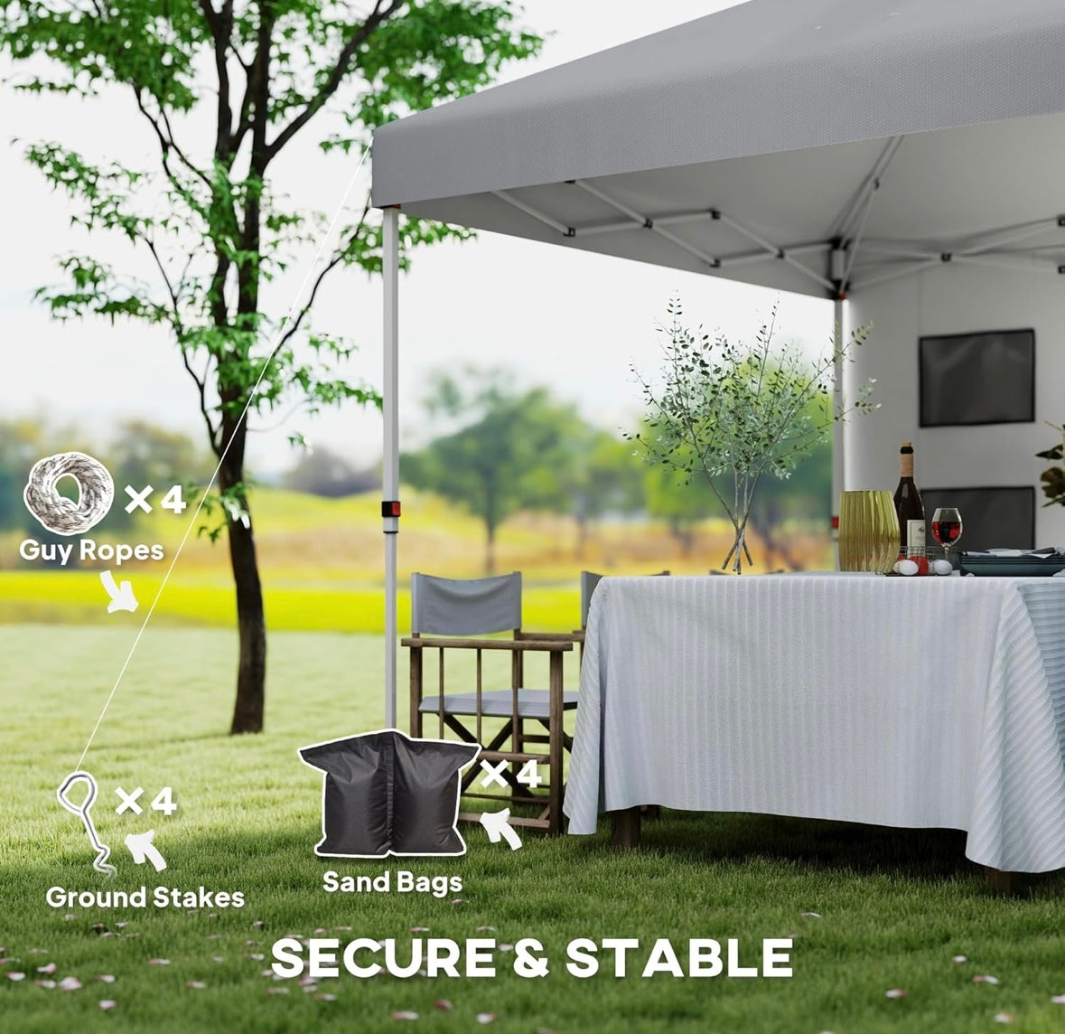 Outsunny 10×10 ft Pop-Up Gazebo Tent — Adjustable Height, UV-Resistant Canopy with Storage Sidewall (Light Grey)