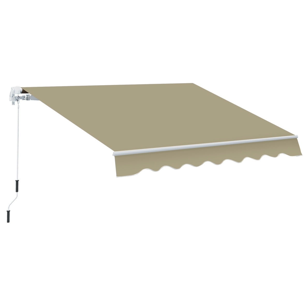Outsunny Manual Retractable Patio Awning – Adjustable Sunshade | Aluminum Frame | UV & Heat Protection