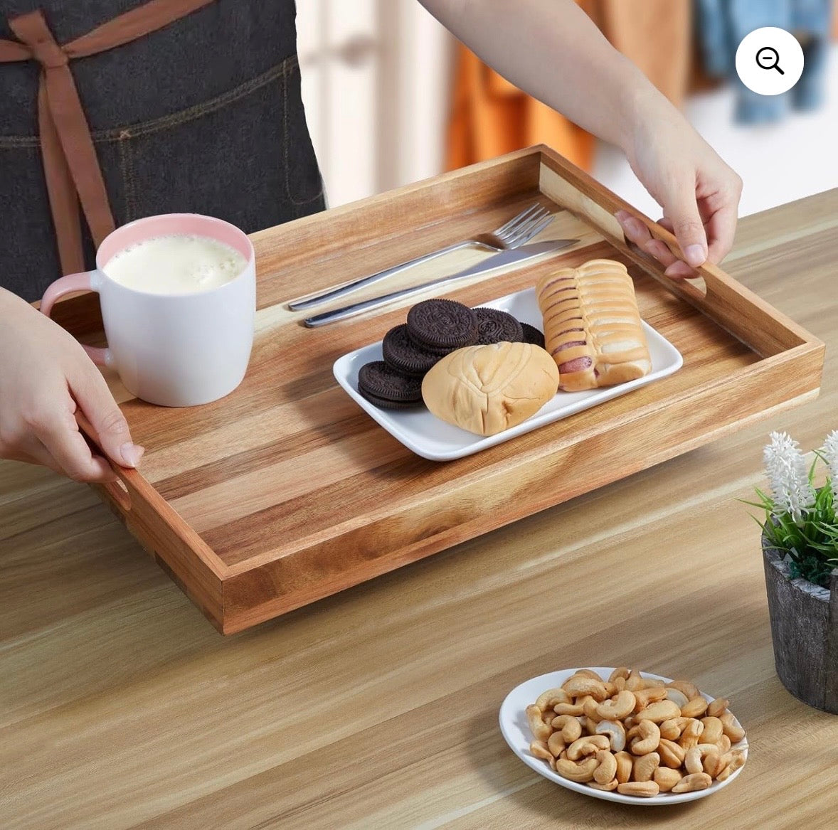 IDESIGN acacia wood serving tray