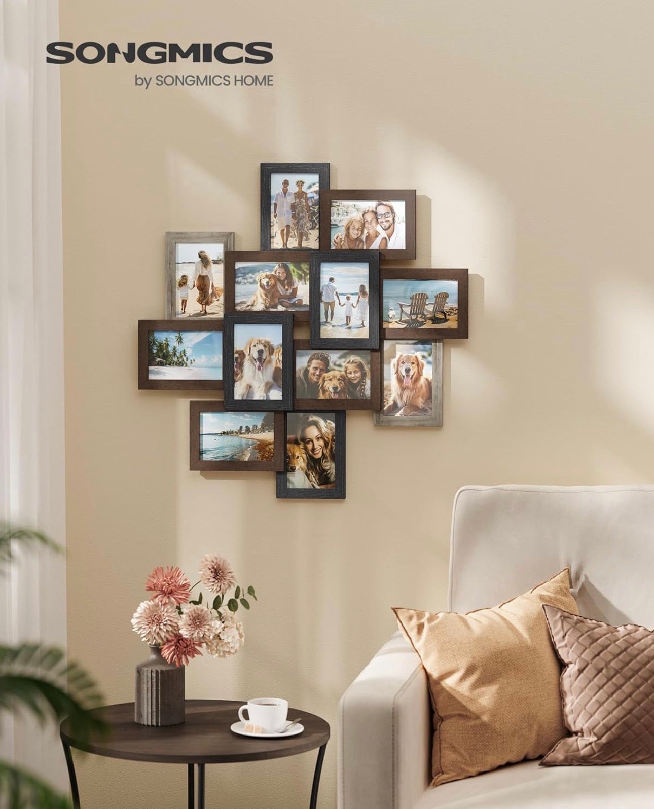 SONGMICS 12-Piece Mixed-Tone Photo Frame Set (4 × 6 in)