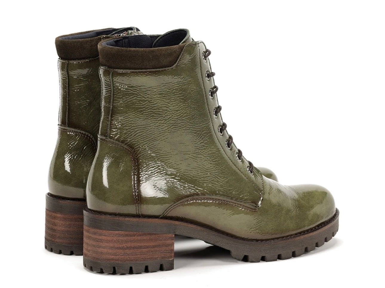 Dorking by Fluchos Women’s Patent Leather Lace-Up Boots