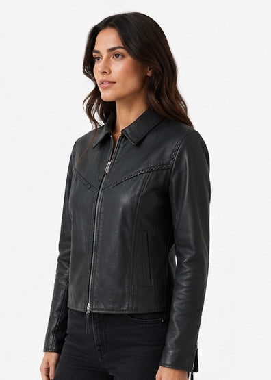Women’s Tailored Leather Jacket - S