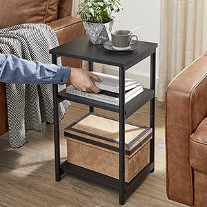 VASAGLE 3-Tier Industrial Side Table
