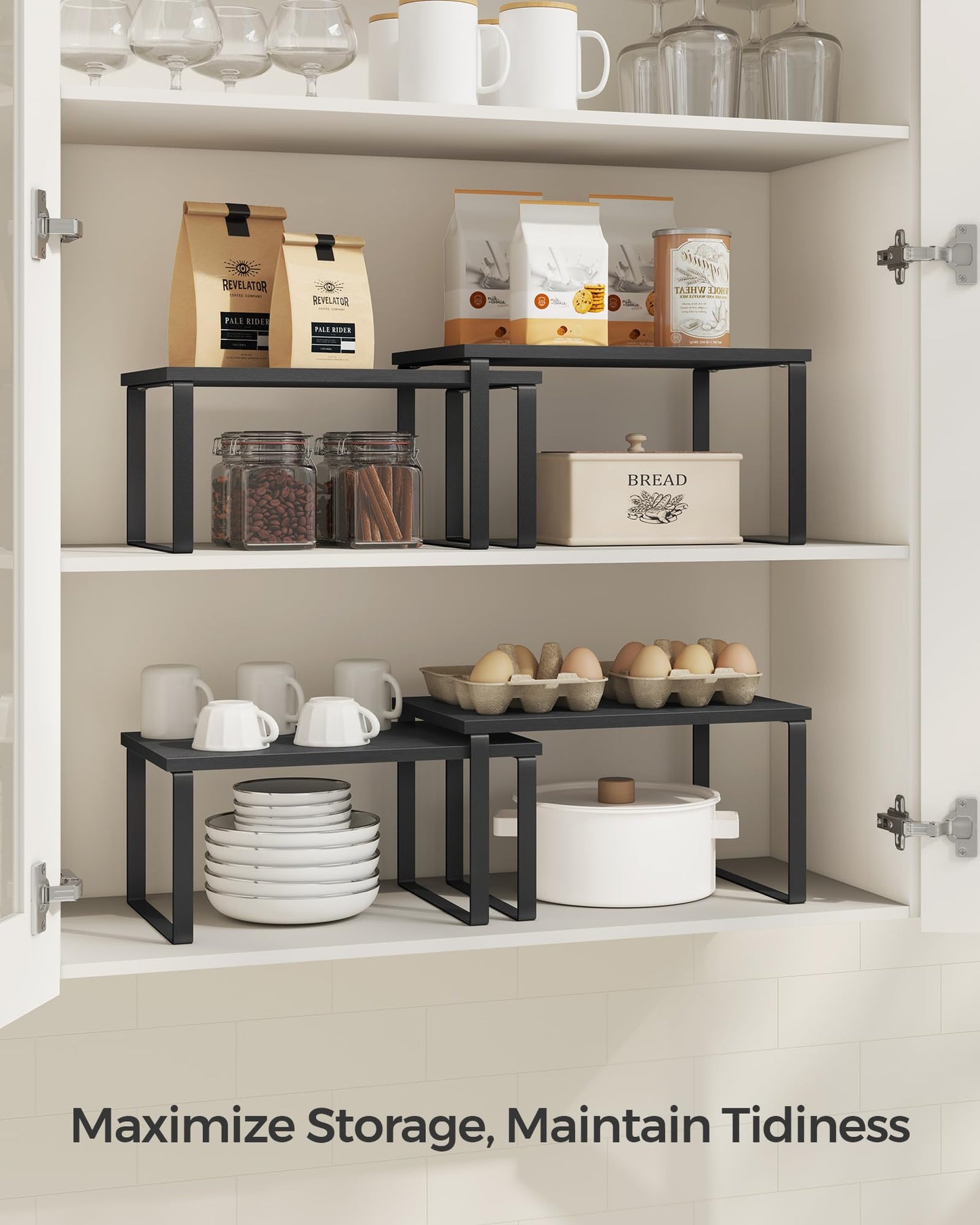Expandable 4-Tier Kitchen Shelf Organizer