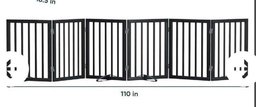 NEW – 6-Panel Freestanding Pet Gate – Extra Wide Indoor Dog Fence