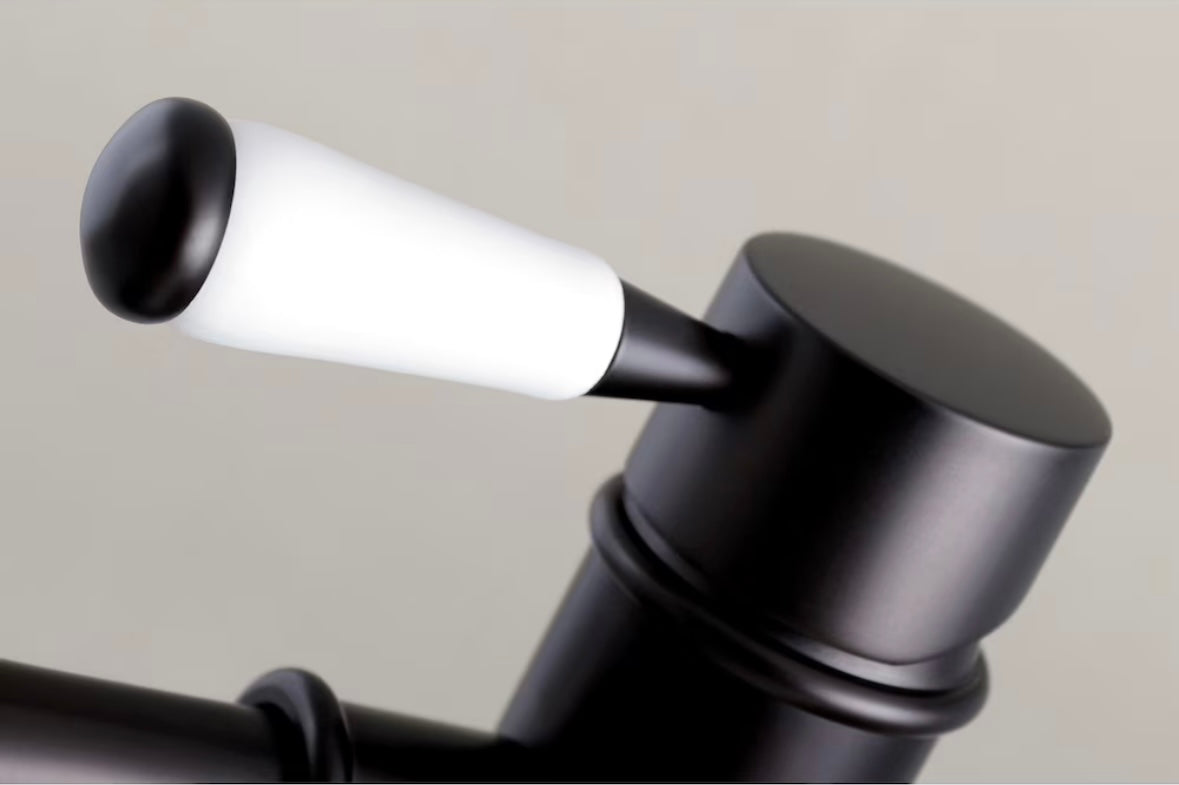 NEW – Kingston Brass Single Hole Bathroom Faucet – Porcelain Lever Handle