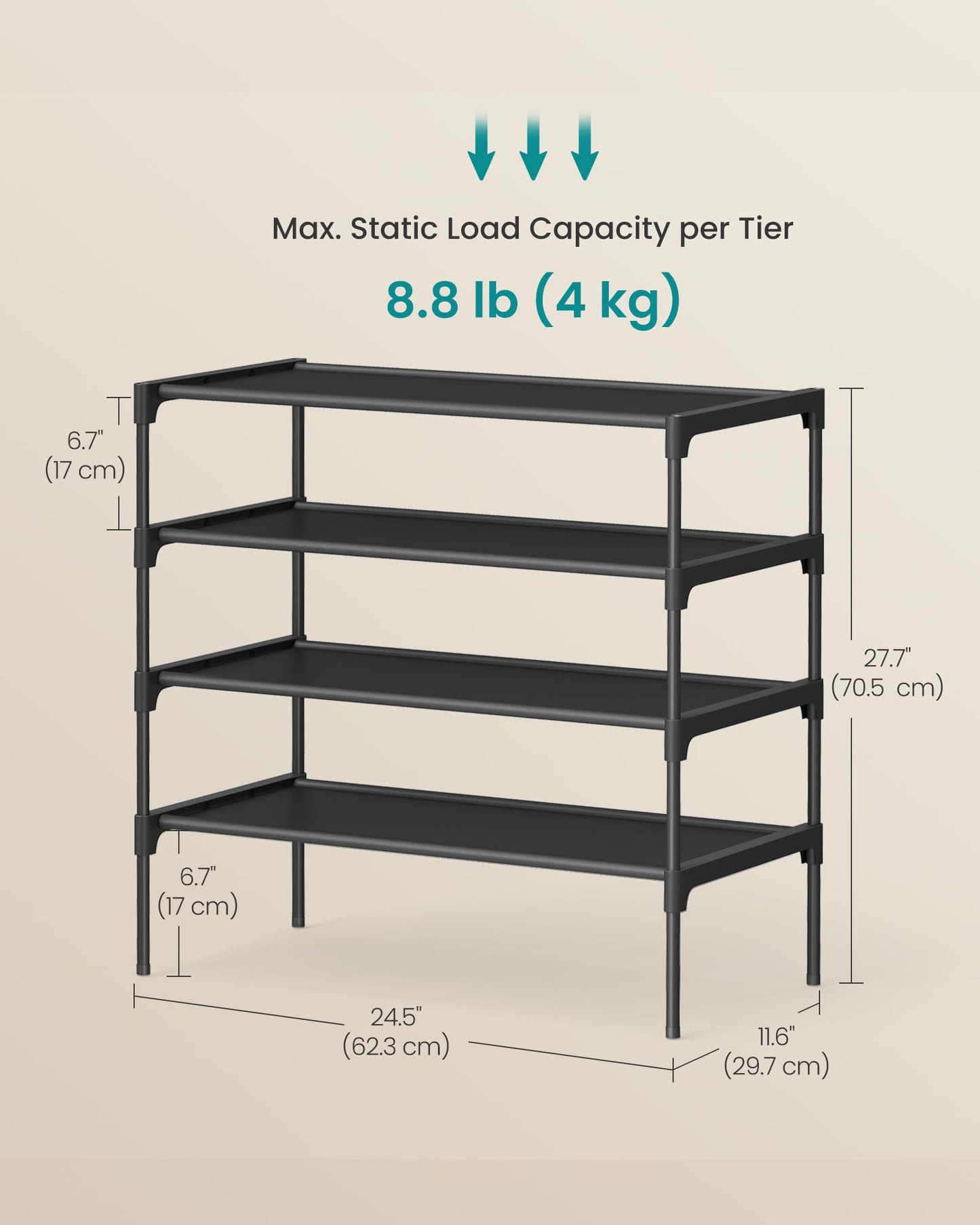 4-Tier Shoe Rack Organizer