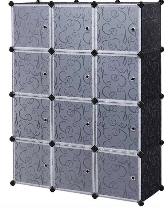 12-Cube Modular Wardrobe Storage Organizer