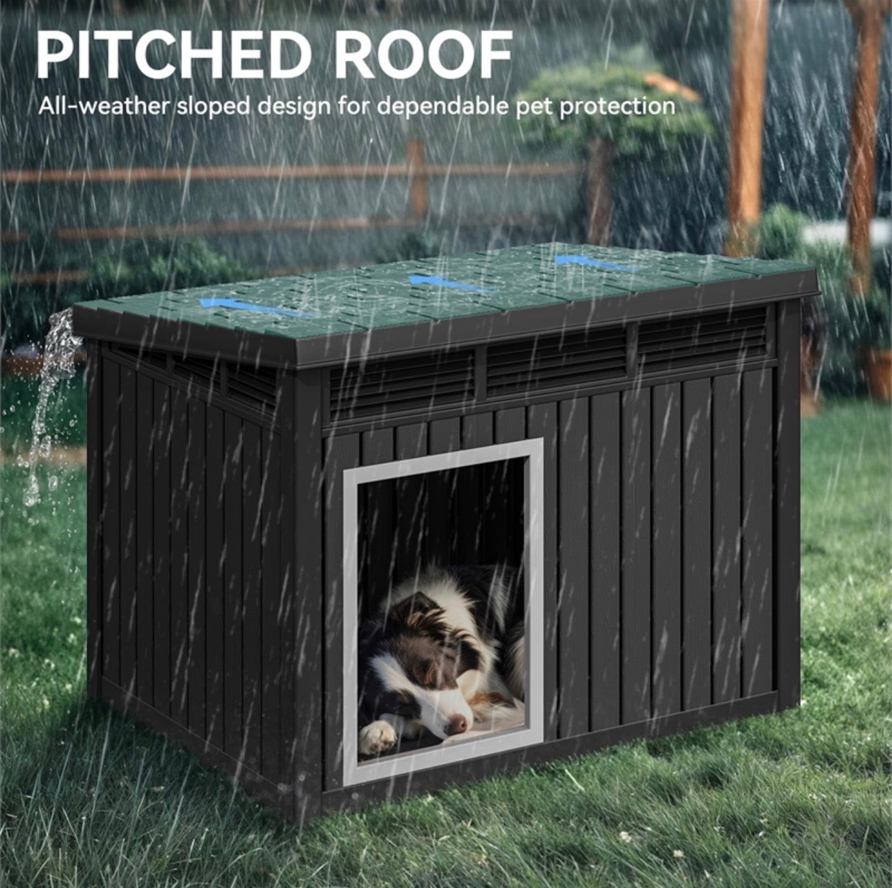 CRO Decor Wood-Grain Pet Cage with Lockable Latch