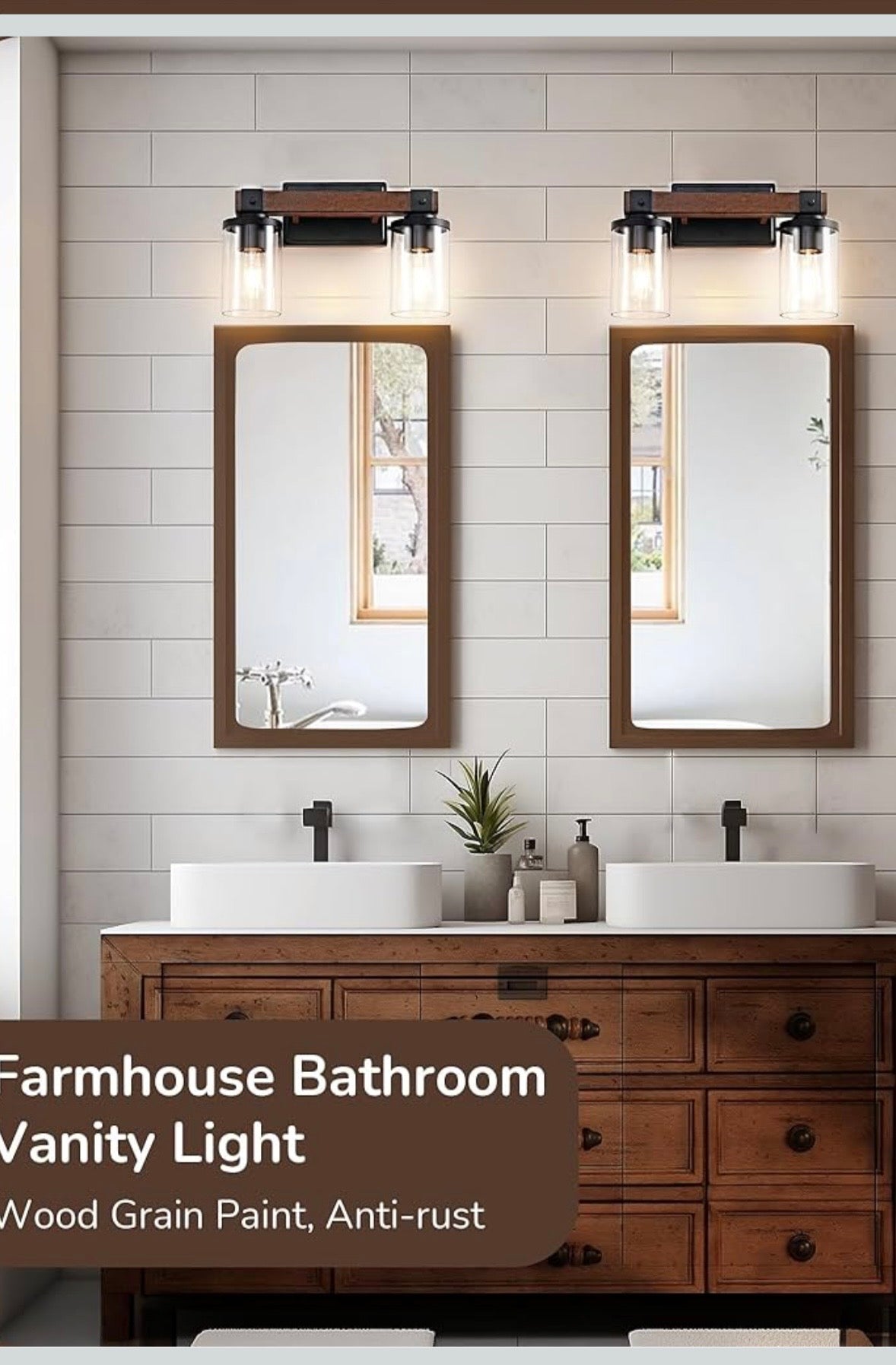 EDISHINE Farmhouse Bathroom Vanity Light