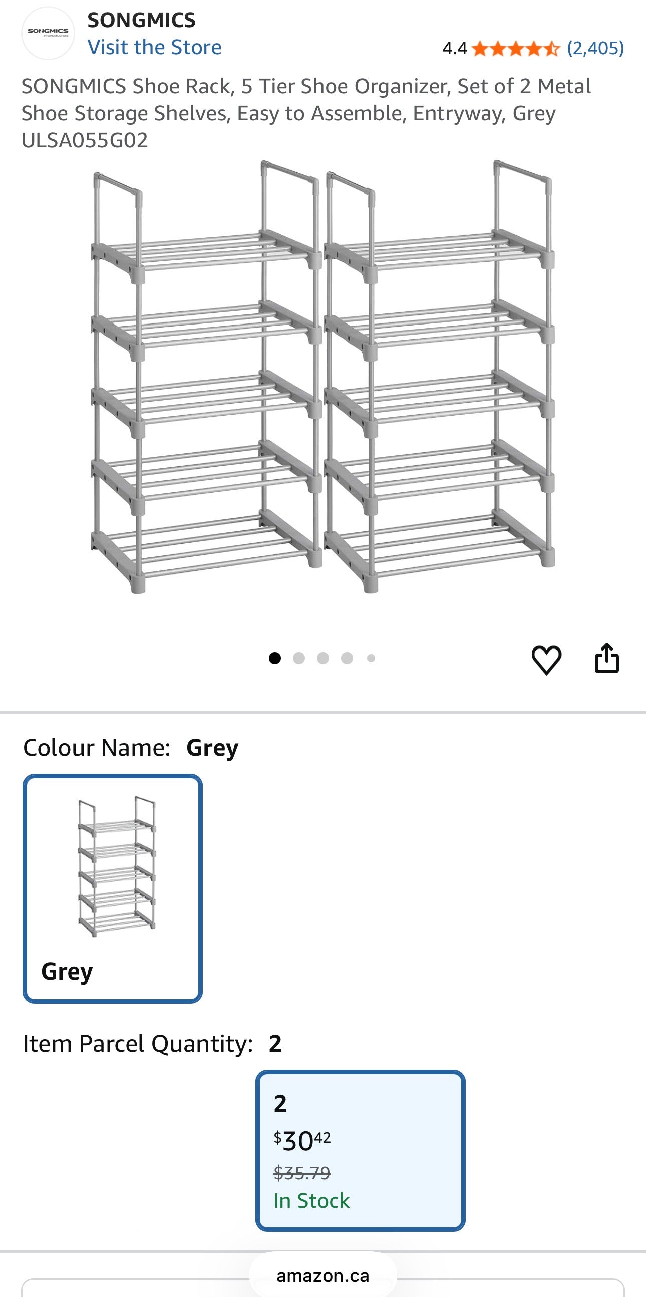 5-Tier Metal Shoe Rack