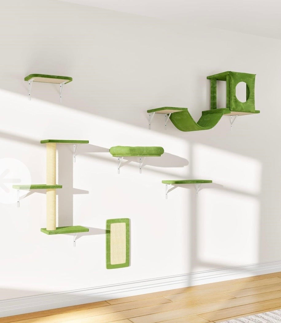 6-Piece Wall-Mounted Cat Furniture Set