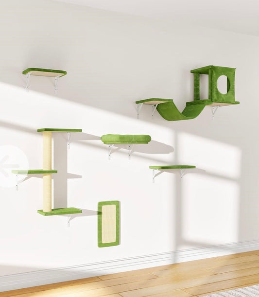 6-Piece Wall-Mounted Cat Furniture Set