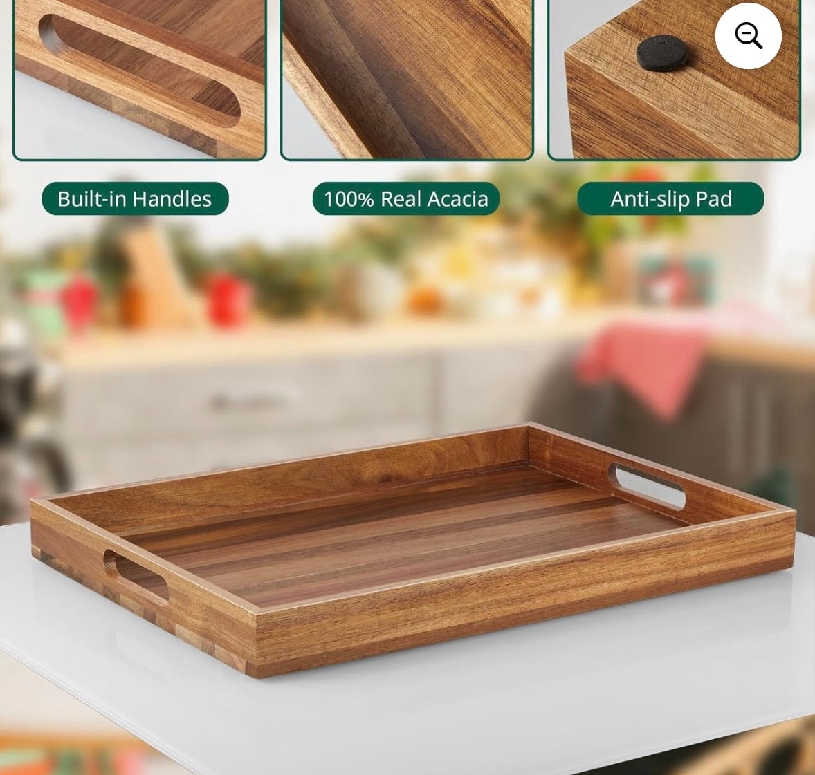 IDESIGN acacia wood serving tray