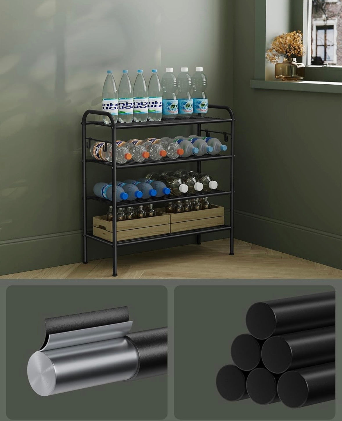 4-Tier Adjustable Metal Shoe Rack