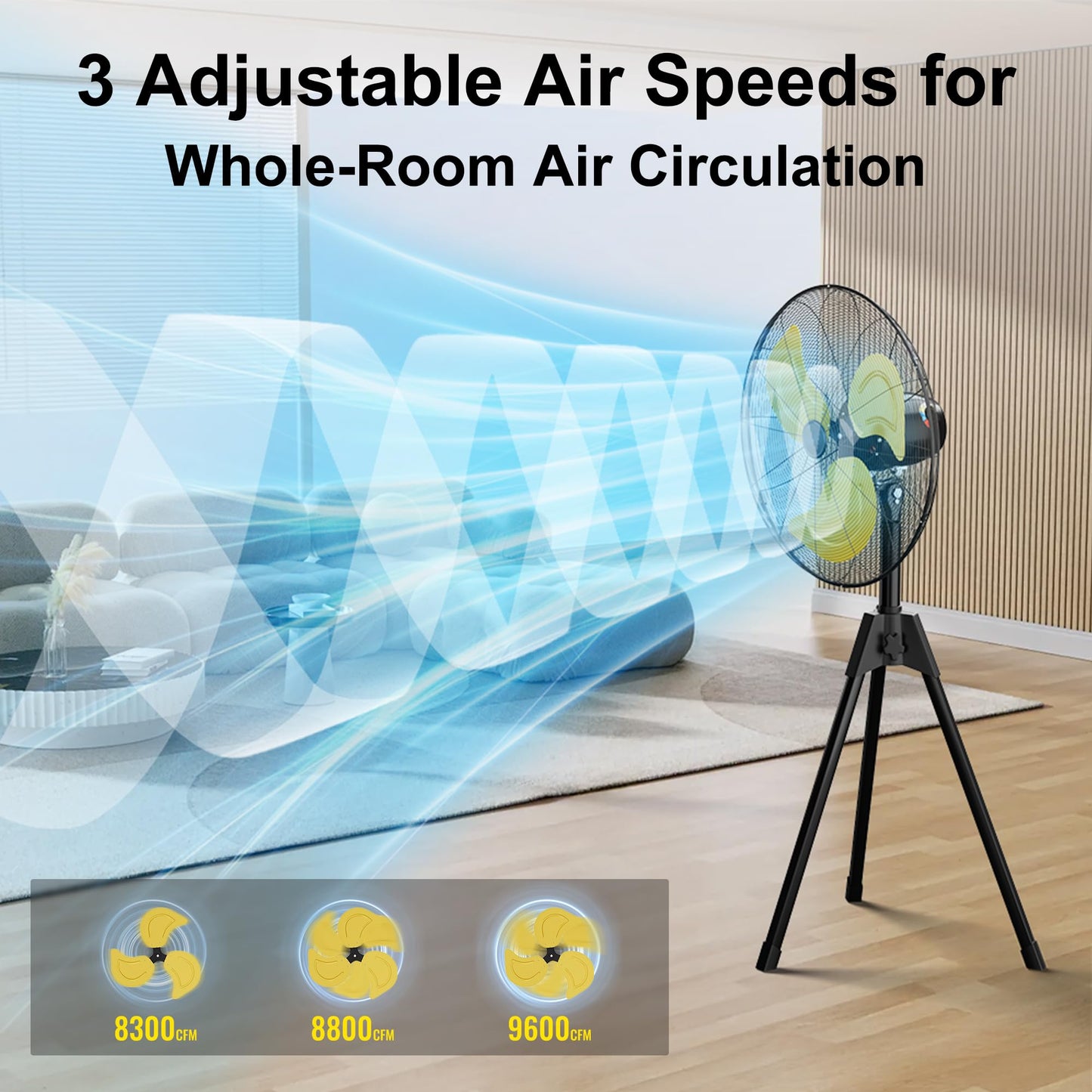 Uthfy 30” High-Velocity Industrial Pedestal Fan