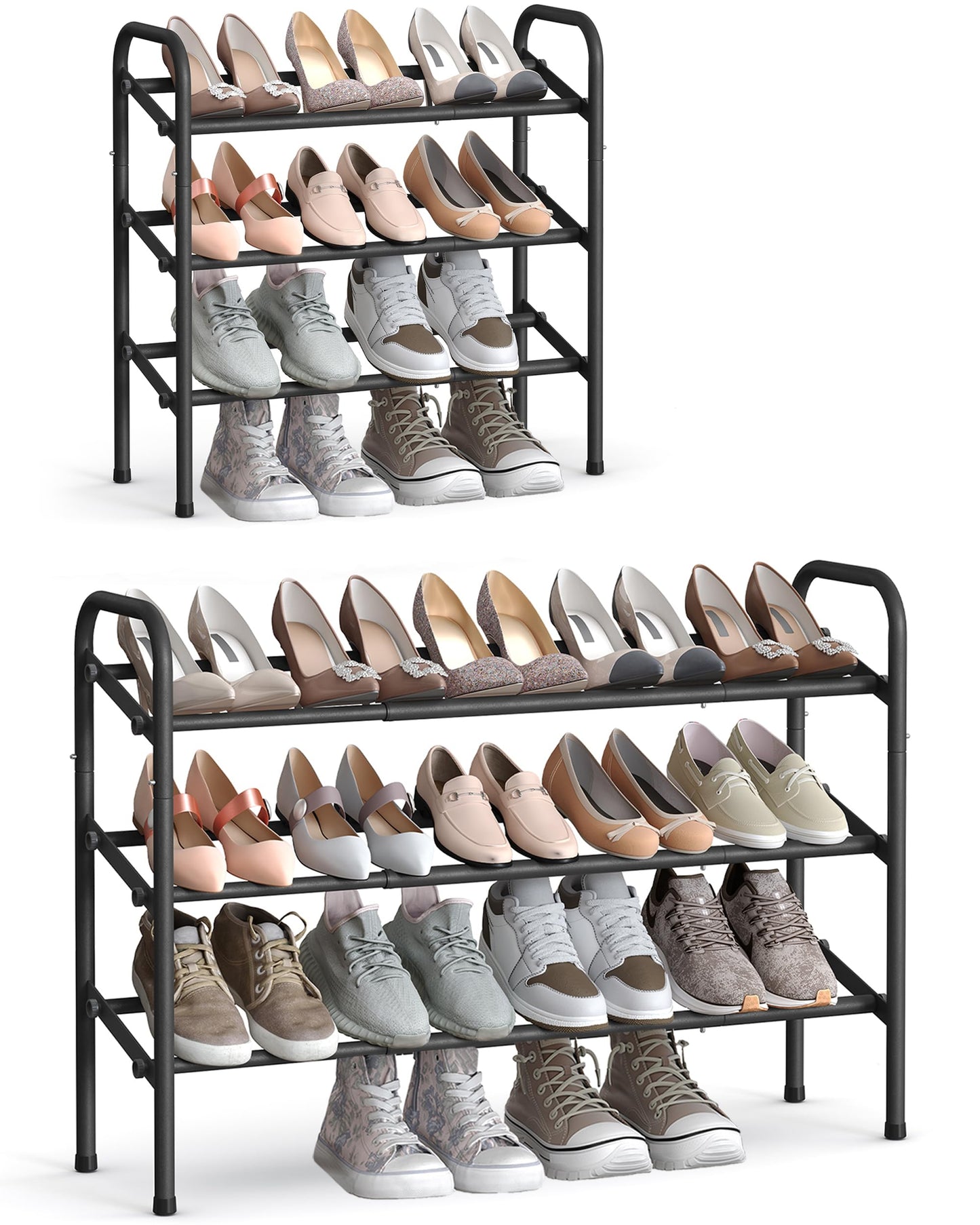 Expandable 3-Tier Shoe Rack