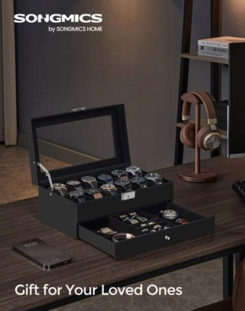 12-Slot Watch Box Organizer
