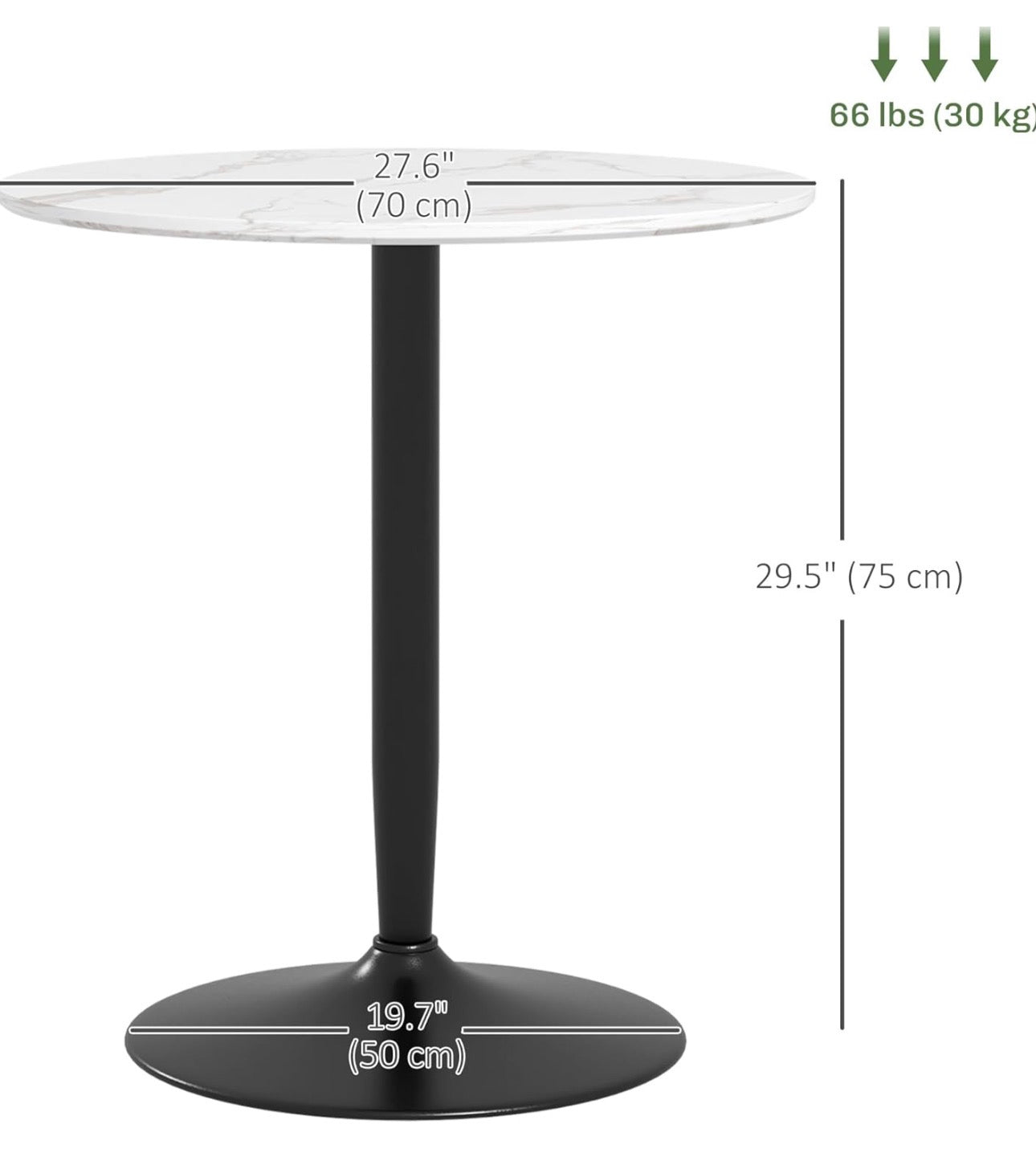 HOMCOM Modern Round Dining Table