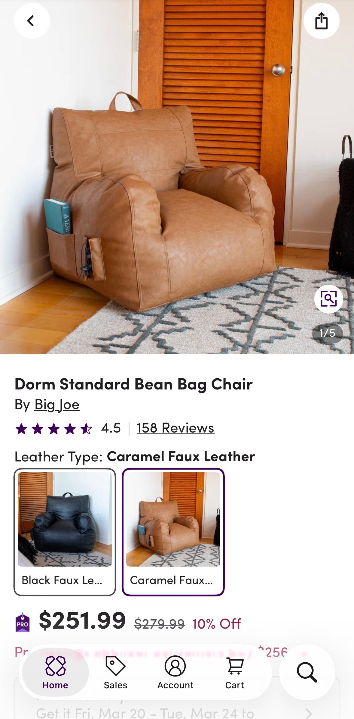 Big Joe Dorm Standard Bean Bag Chair