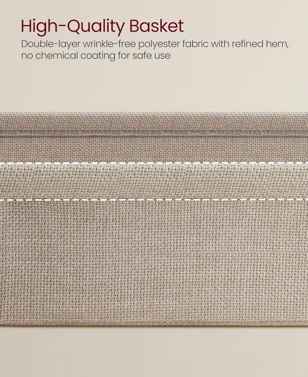 VASAGLE LILEA Side Table with Fabric Storage