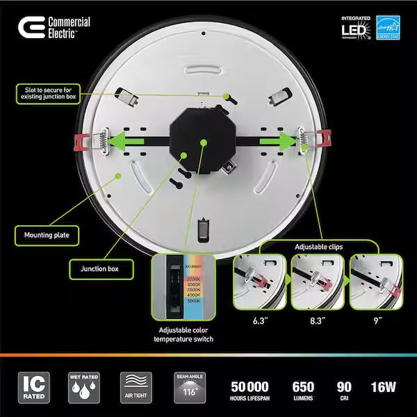 Flexinstall 10” Selectable LED Ceiling Light