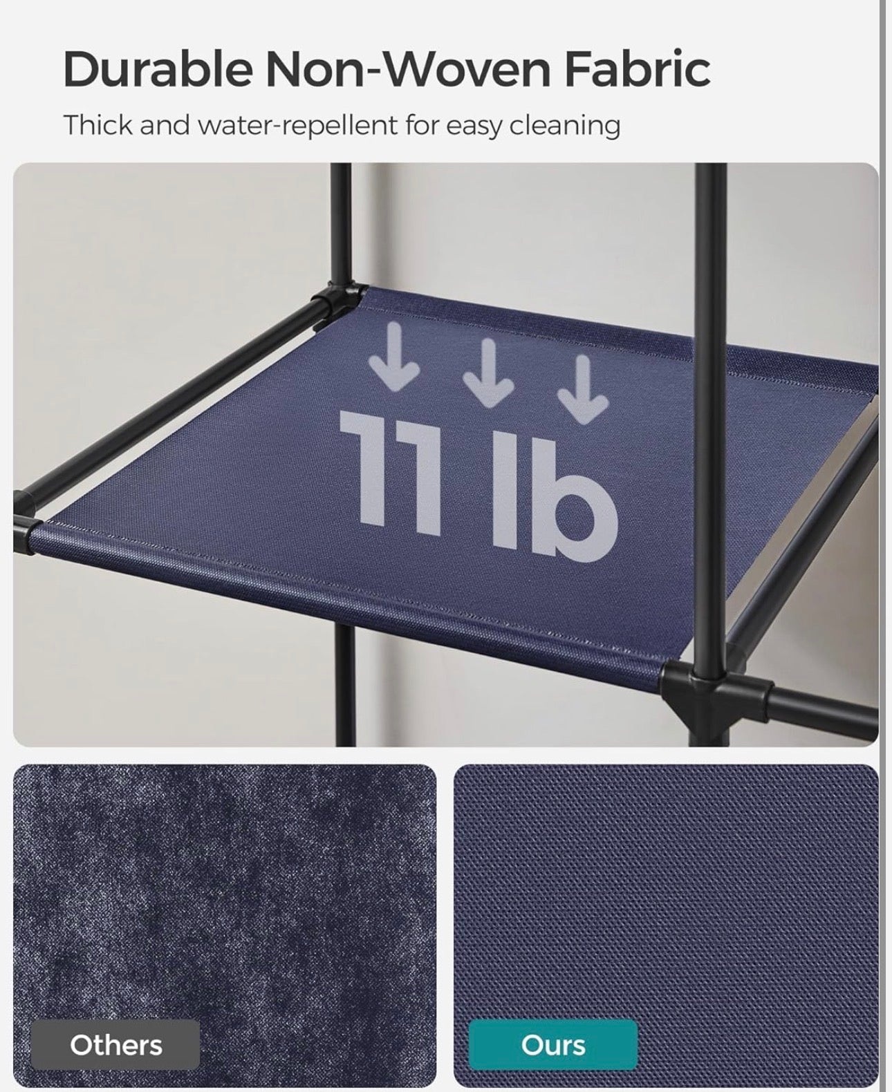 SONGMICS 4-Tier Portable Closet Organizer