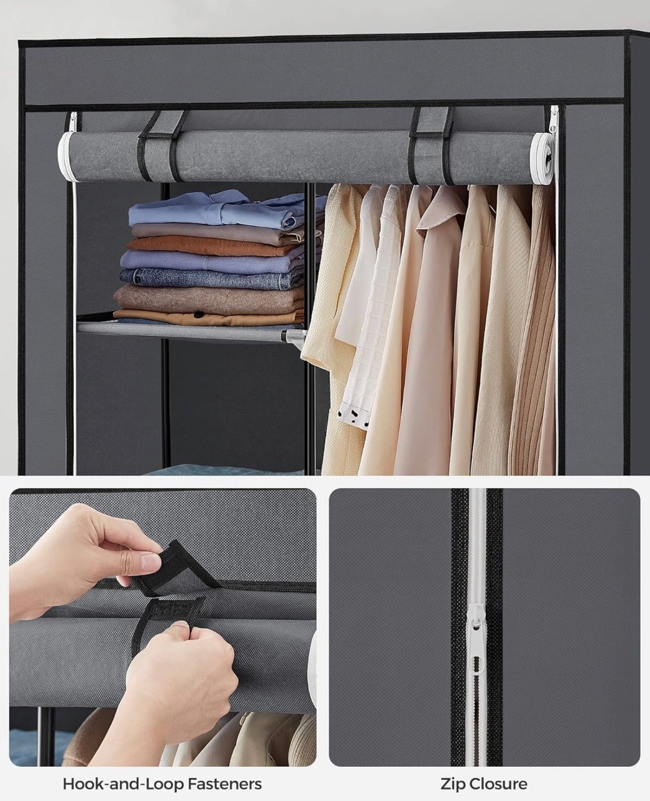 SONGMICS Portable Fabric Wardrobe Closet