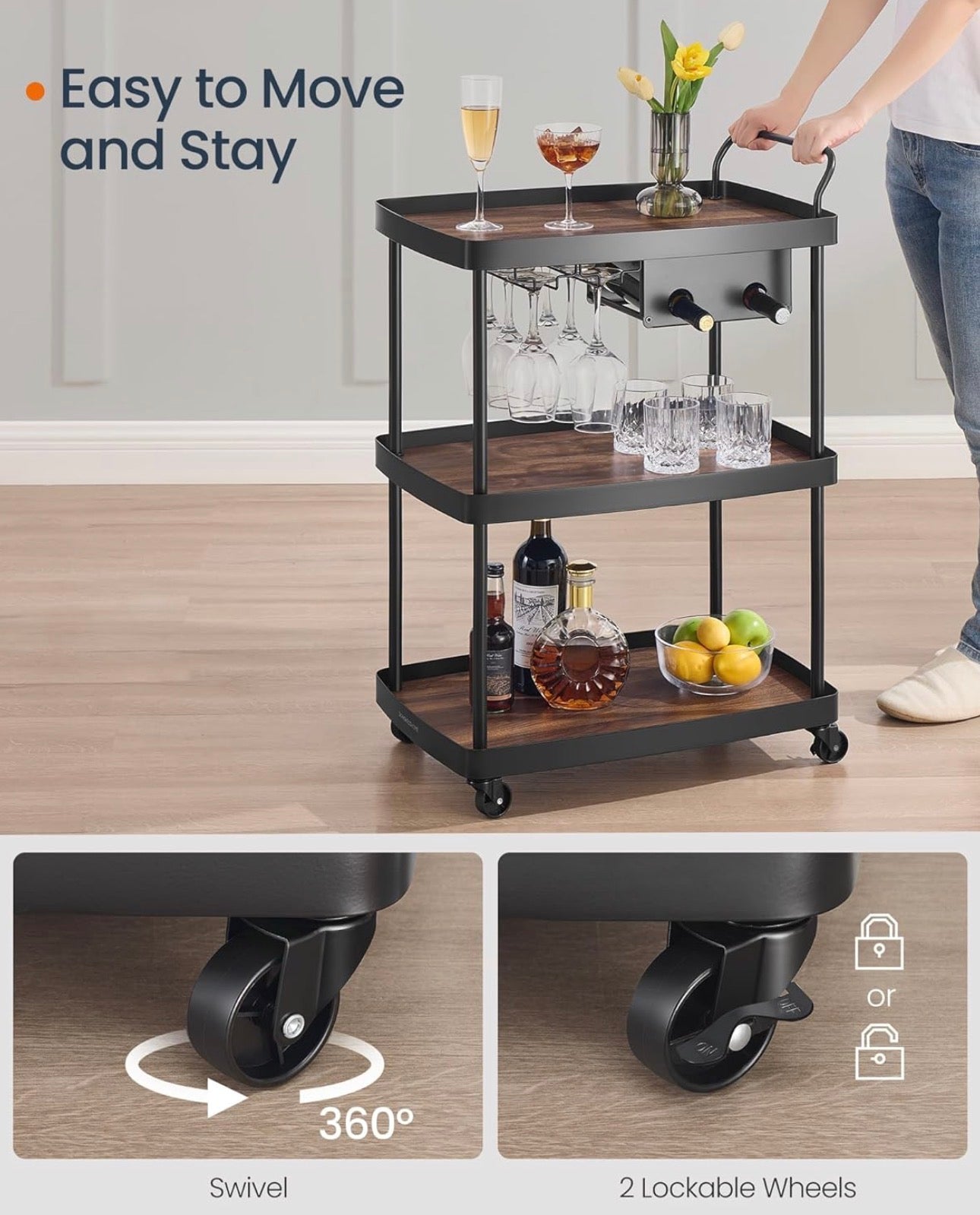 SONGMICS HOME Bar Cart