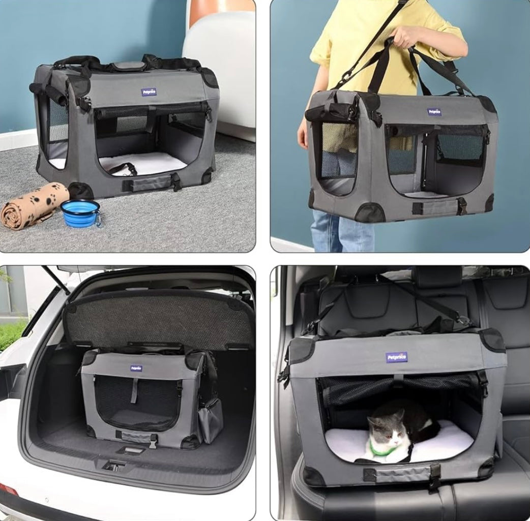 Petprsco Portable Soft Dog Crate – Gray (40% Off Amazon Price)