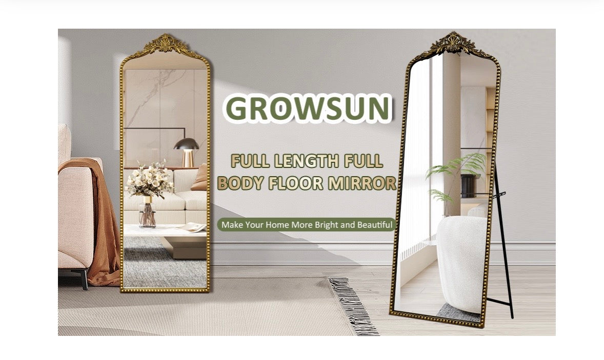 Antique Baroque Full-Length Mirror – Vintage Gold
