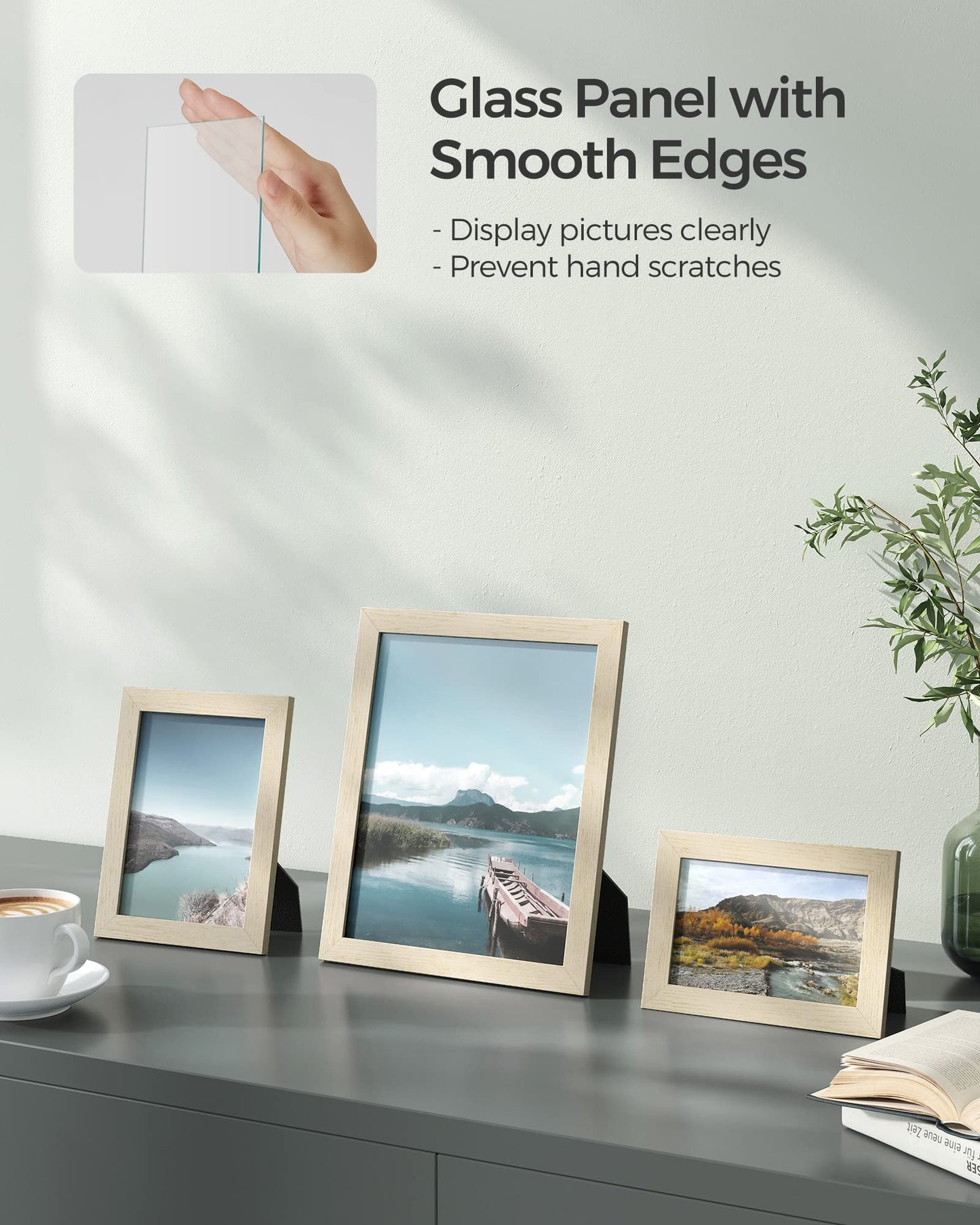 SONGMICS 10-Piece Gallery Wall Picture Frame Set – Natural Beige