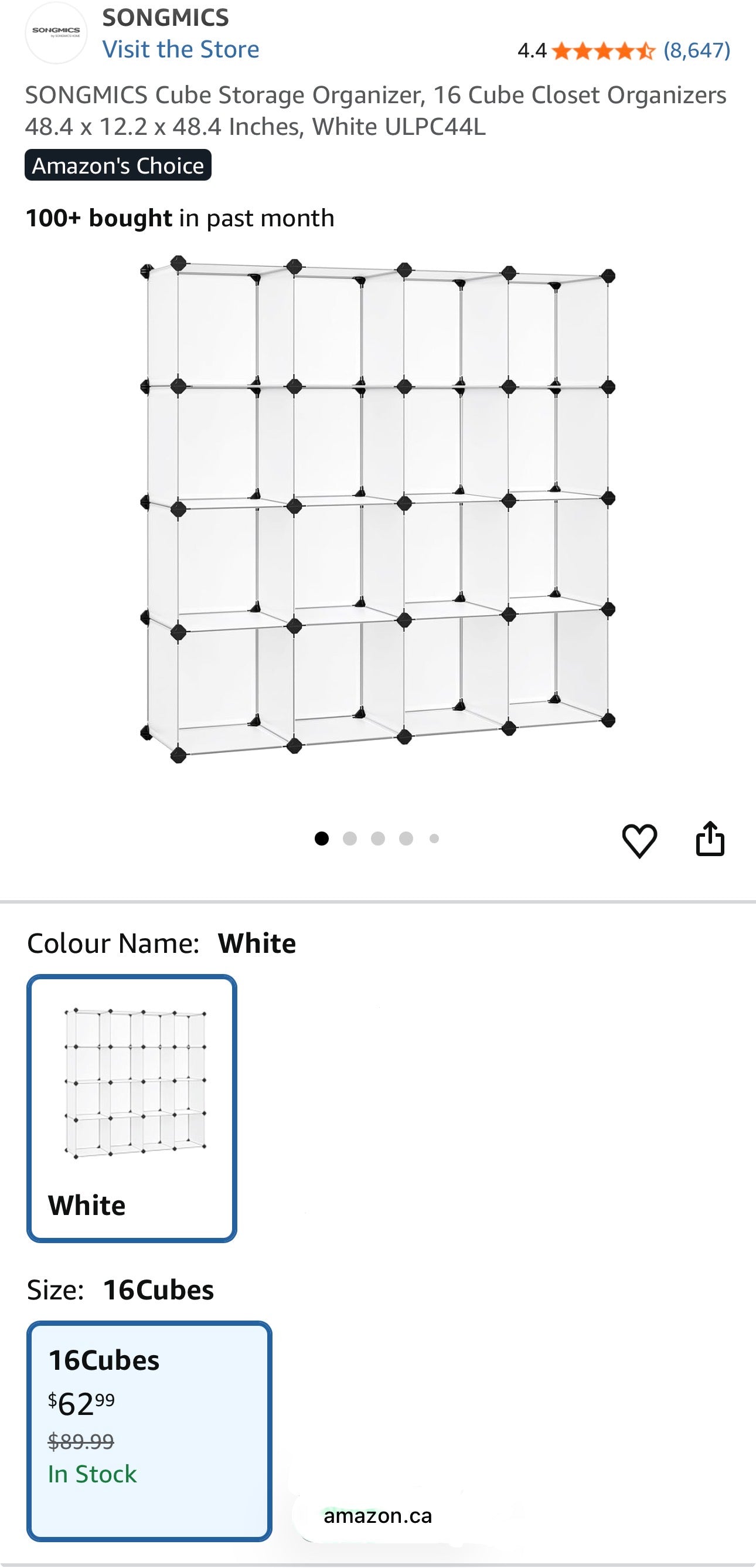 16-Cube Modular Storage Organizer