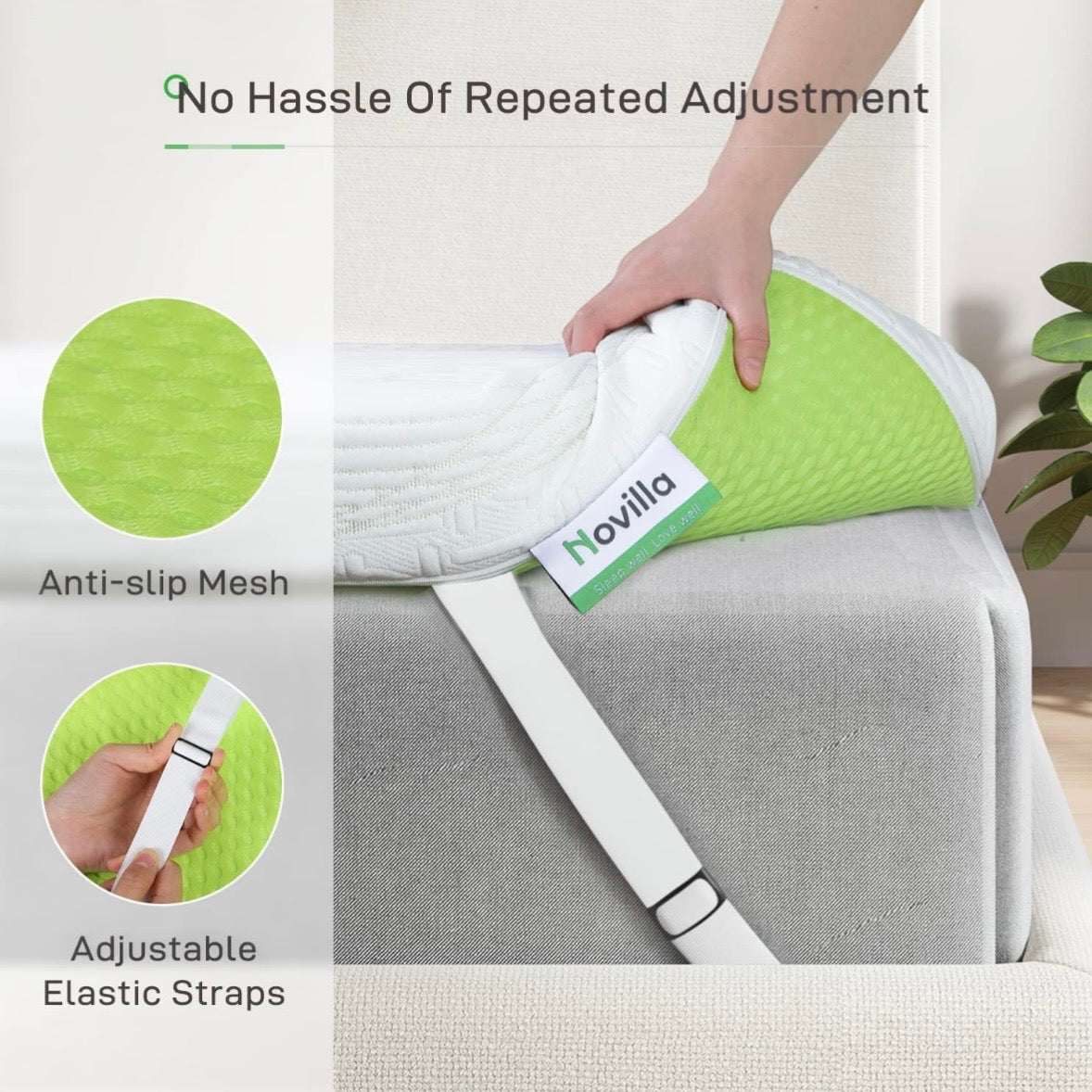 Novilla Cooling Memory Foam Mattress Topper – Full Size
