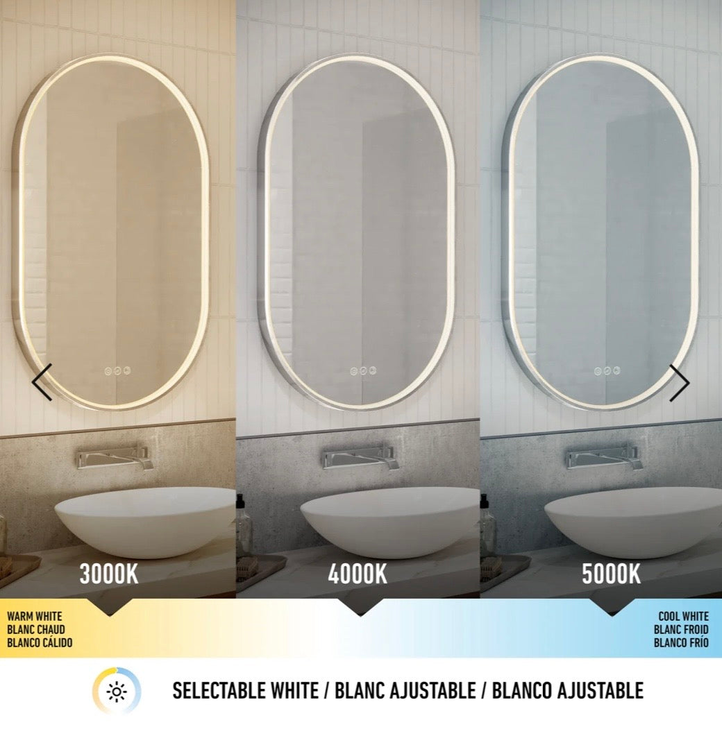 Modern LED Oval Bathroom Mirror