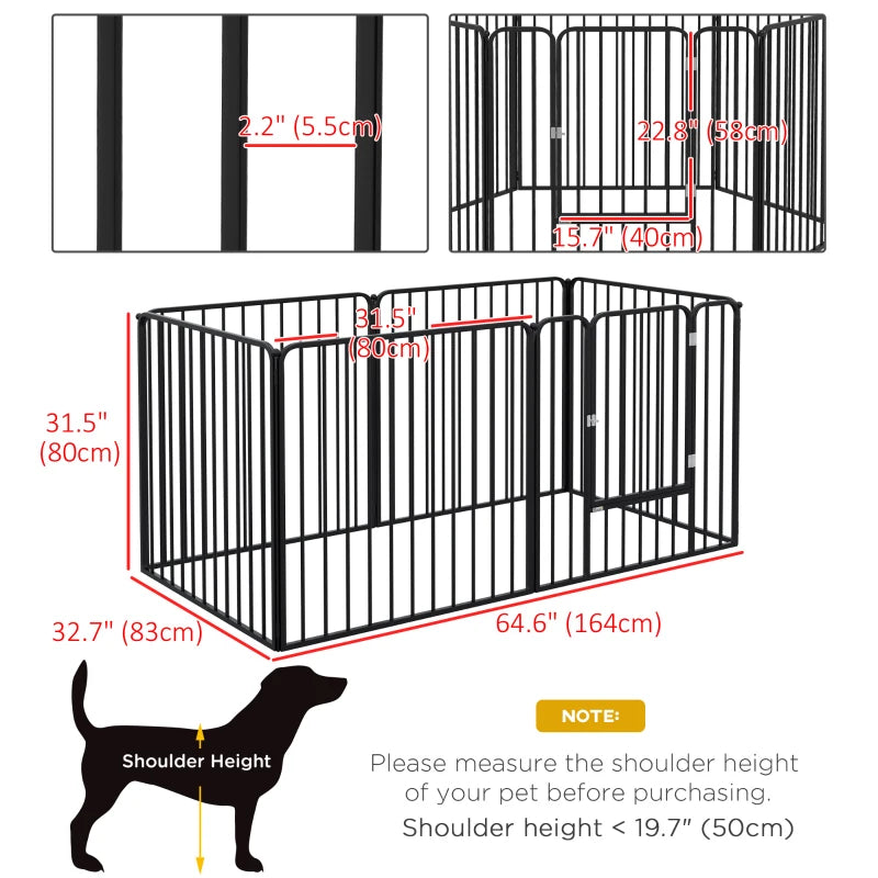 PawHut 6-Panel Steel Pet Playpen