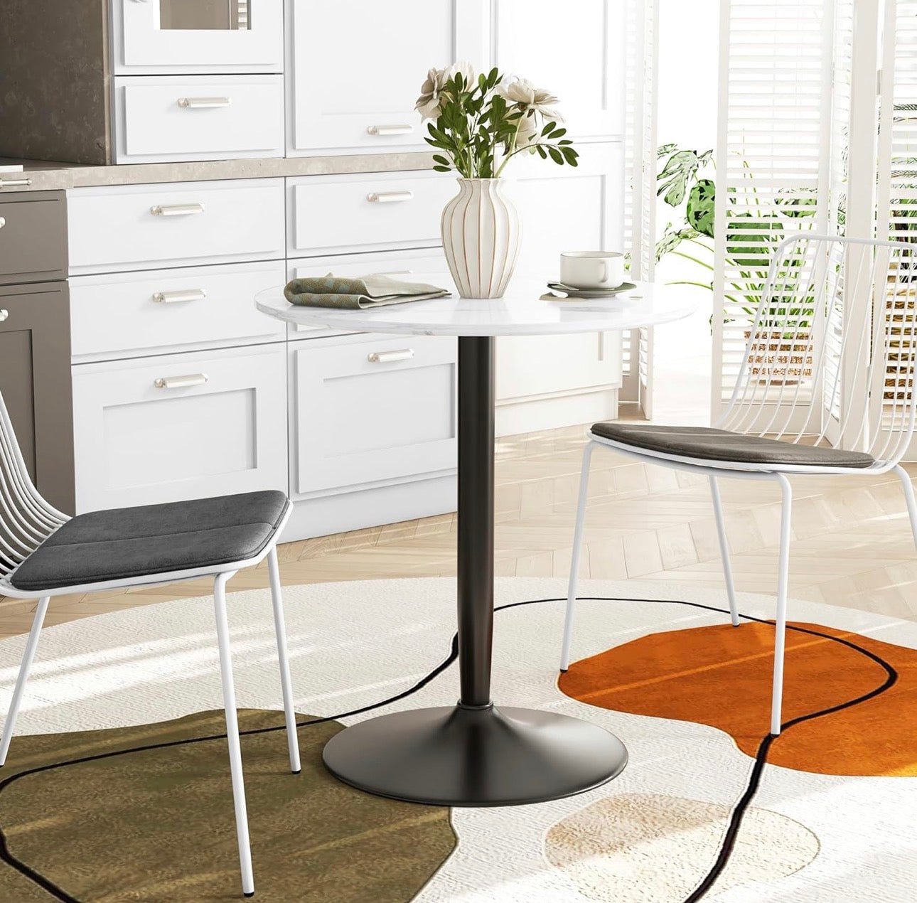 HOMCOM Modern Round Dining Table