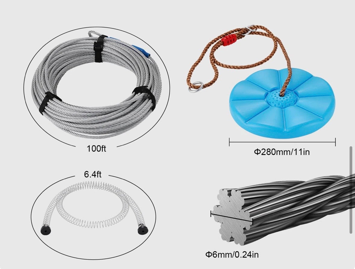 Heavy-Duty Backyard Zip Line Kit