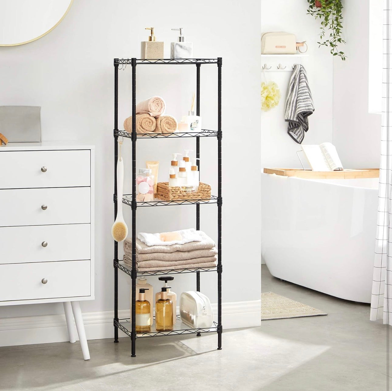 SONGMICS 5-Tier Adjustable Steel Storage Shelf