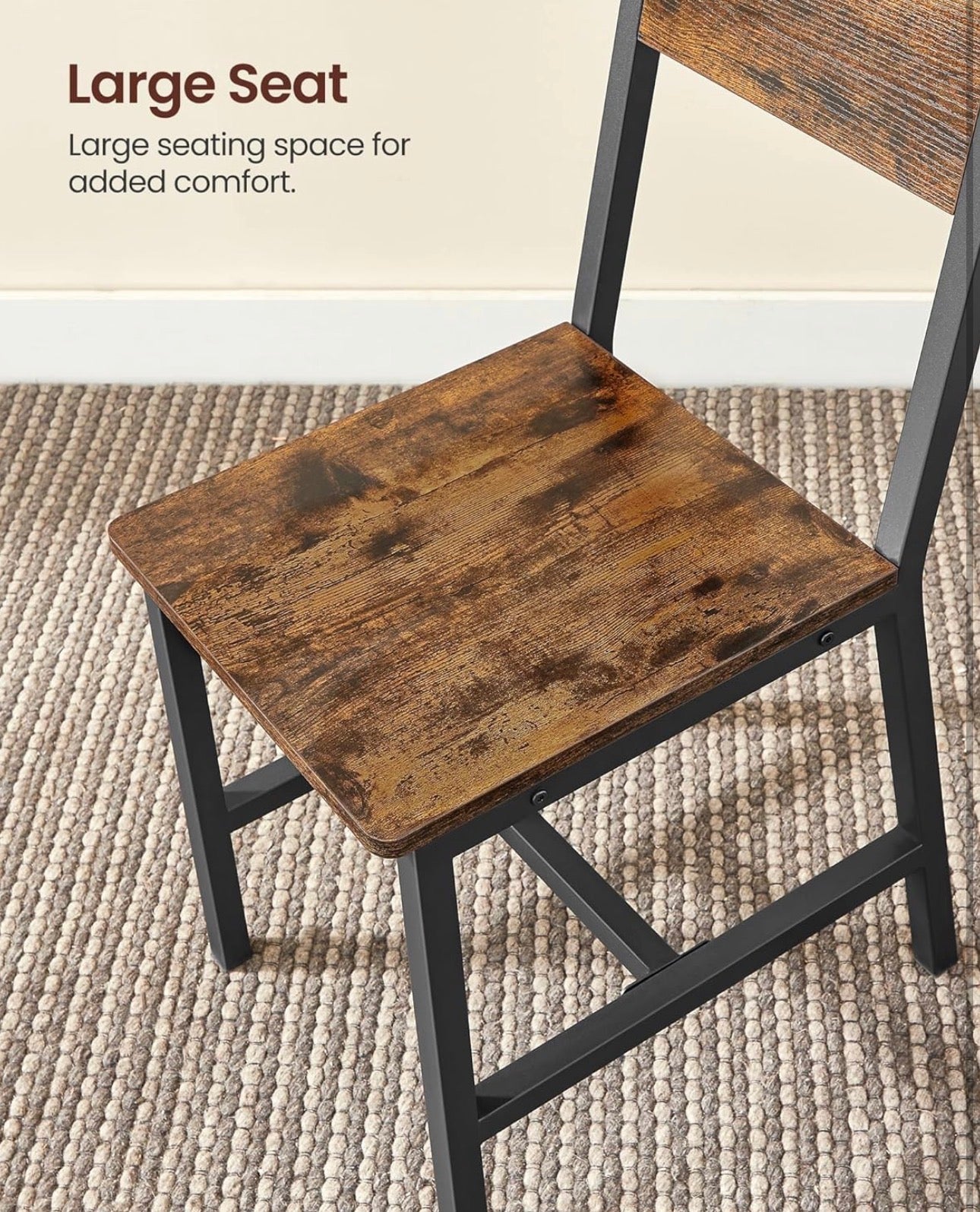 VASAGLE Rustic Industrial Dining Chair Set